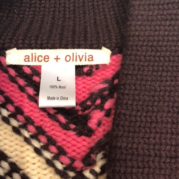 SOLD! Alice+ Olivia shawlcollar belted cardigan. L - Picture 6 of 8